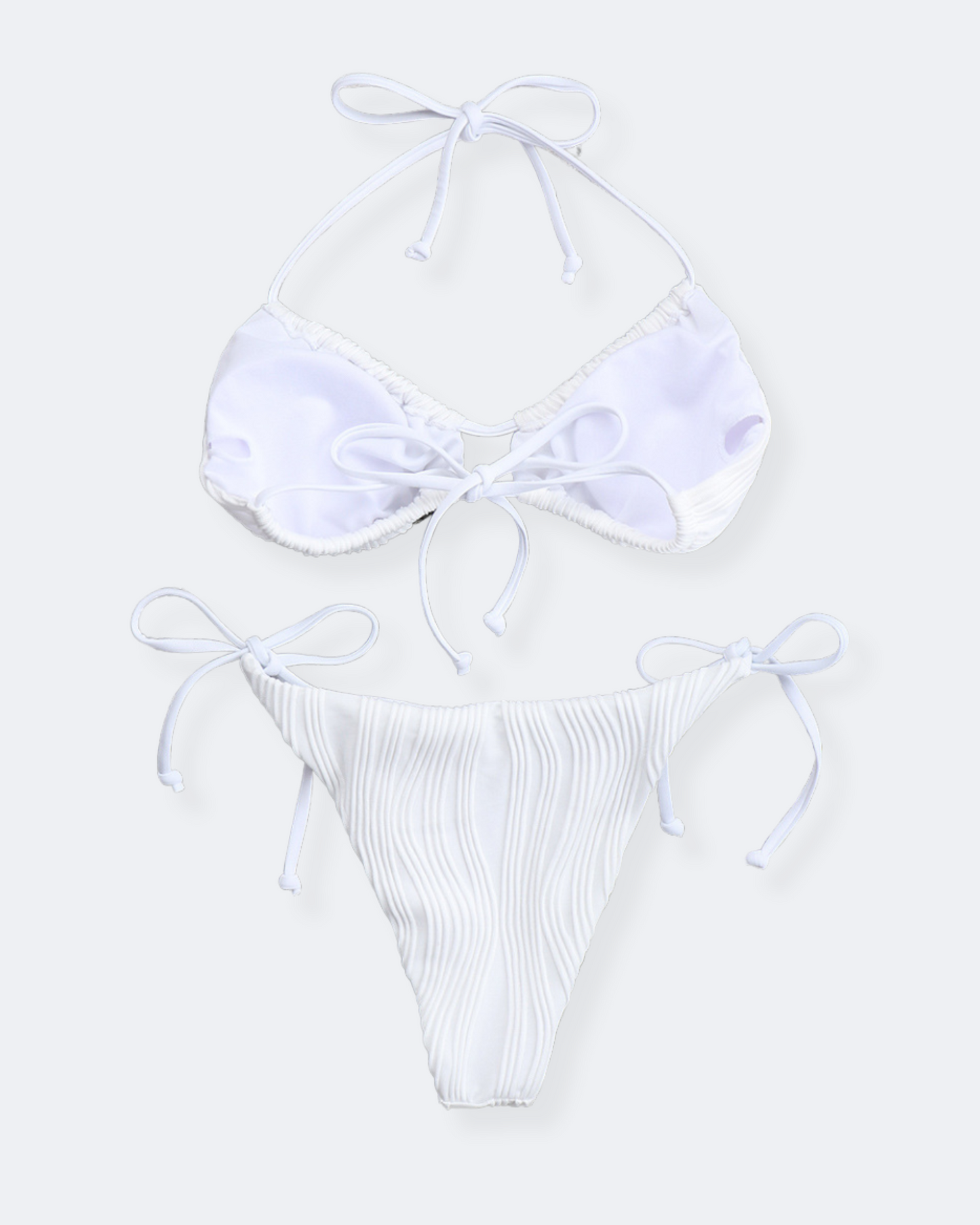 ISABELLA – Top bikini i majtki bikini | Stylowy zestaw bikini z falistą strukturą